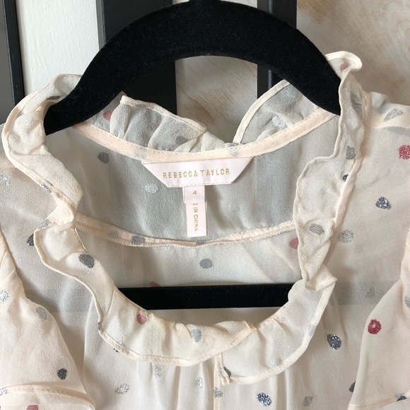 Rebecca Taylor Glitter Polka Dot Blouse - Picture 2 of 11